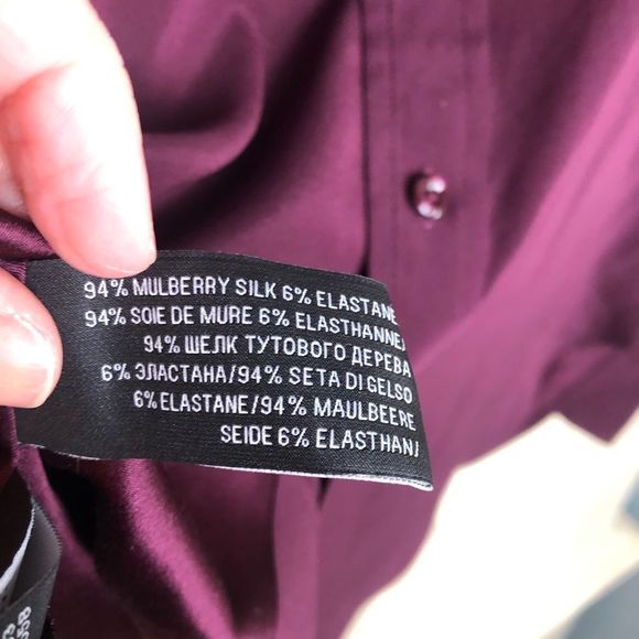 Ralph Lauren black label burgundy silk blend blouse size 2 - Picture 9 of 16